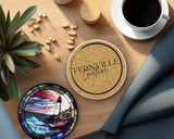 Fernville Creations - Lighthouse Ceramic Coaster with Stained Glass Design: 4 Inch Glossy