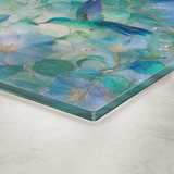 Fernville Creations - Hummingbird Tempered Glass Cutting Board & Tray: 11x15 inch