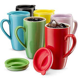 Kadra Kitchenware - 16-Oz Insulated Ceramic Travel Mugs with Lids