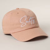 Fashion City -  SALTY Typography Embroidered Baseball Cap: GREENTEA / One Size