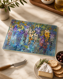 Fernville Creations - Wisteria Glass Cutting Board & Serving Tray: 8x11 inch