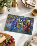 Fernville Creations - Wisteria Glass Cutting Board & Serving Tray: 8x11 inch
