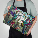 Fernville Creations - Tempered Glass Cutting Board: Hummingbird Charcuterie Tray: 8x11 Inch