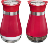 Kadra Kitchenware - Mitbak - Elegant, Salt and Pepper Shakers, Red, 2 Pk