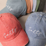 Fashion City - Salty Lettering Embroidery Baseball Cap: HOT PINK / One Size