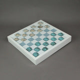 Zeckos - Coastal Themed Seashell Checkers Set With Game Board 13"