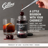 Collins - Bourbon-Soaked Stemmed Cherries Cocktail Garnish - 11 oz
