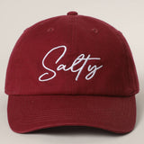 Fashion City -  SALTY Typography Embroidered Baseball Cap: GREENTEA / One Size