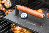 Fox Run Brands - Outset Cast Iron Grill Press with Rosewood Handle, 5" x 9"