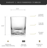 JoyJolt - Radiant Double Old Fashioned Glass Tumbler Drinking Glass