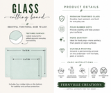 Fernville Creations - Hummingbird Tempered Glass Cutting Board & Tray: 8x11 inch