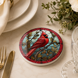 Fernville Creations - Cardinal Ceramic Coaster, Red Bird Drink Coaster, Memorial: 4 Inch Glossy