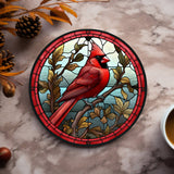 Fernville Creations - Cardinal Coaster, Bird Lover Gift, Nature Home Decor: 4 Inch Glossy