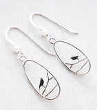 Sosie Designs - Silver Teardrop Robin Bird Earrings