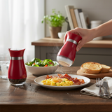 Kadra Kitchenware - Mitbak - Elegant, Salt and Pepper Shakers, Red, 2 Pk