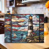 Fernville Creations - Lighthouse Tempered Glass Charcuterie & Serving Tray: 11 x 15 inch