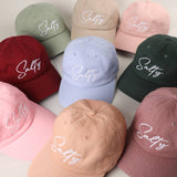 Fashion City -  SALTY Typography Embroidered Baseball Cap: SAXBLUE / One Size