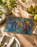 Fernville Creations - Wisteria Glass Cutting Board & Serving Tray: 8x11 inch