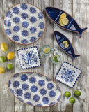 Euro Ceramica Home | ClayBarn - Costa Azul 16" Fish Shaped Divided Serving Dish