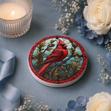 Fernville Creations - Cardinal Ceramic Coaster, Red Bird Drink Coaster, Memorial: 4 Inch Glossy