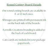 Fernville Creations - Tempered Glass Cutting Board: Sun Glass Charcuterie Tray: 8 - Inch