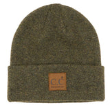 Fashion City - Unisex Heather Knit Classic Beanie Hat: BLK / ONE SIZE