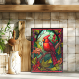 Fernville Creations - Cardinal Tempered Glass Cutting Board, Charcuterie Board: 8 x 11 Inch