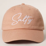 Fashion City -  SALTY Typography Embroidered Baseball Cap: SAXBLUE / One Size
