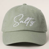 Fashion City -  SALTY Typography Embroidered Baseball Cap: GREENTEA / One Size