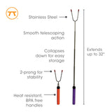 Fox Run Brands - Outset Smores Sticks, Set of 5 Expandable 32" Skewers