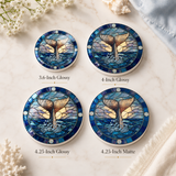 Fernville Creations - Whale Tail Ceramic Coaster: 4 Inch Glossy