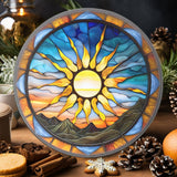 Fernville Creations - Sun Charcuterie Tempered Glass Cutting & Cheese Board: 12 - Inch