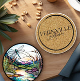 Fernville Creations - Dragonfly Ceramic Coaster: Tabletop Decor Piece: 4 Inch Glossy