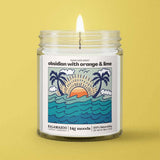 Big Moods - "Sunny Days Ahead" Obsidian with Orange & Lime - Soy Candle