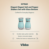 Kadra Kitchenware - MITBAK Elegant Salt and Pepper Shakers Set with Glass Bottom