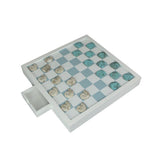 Zeckos - Coastal Themed Seashell Checkers Set With Game Board 13"