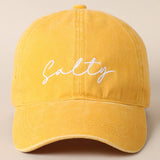 Fashion City - Salty Lettering Embroidery Baseball Cap: BLACK / One Size