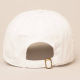 Fashion City - Shark Embroidered Cotton Baseball Dad Cap: WHITE / One Size