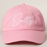 Fashion City -  SALTY Typography Embroidered Baseball Cap: GREENTEA / One Size
