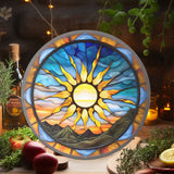 Fernville Creations - Sun Charcuterie Tempered Glass Cutting & Cheese Board: 12 - Inch