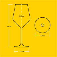 JoyJolt - Layla White Wine Glasses, 13.5 Oz Lead-Free Crystal