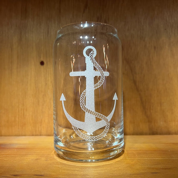 Etched 16 oz Can Style Glass